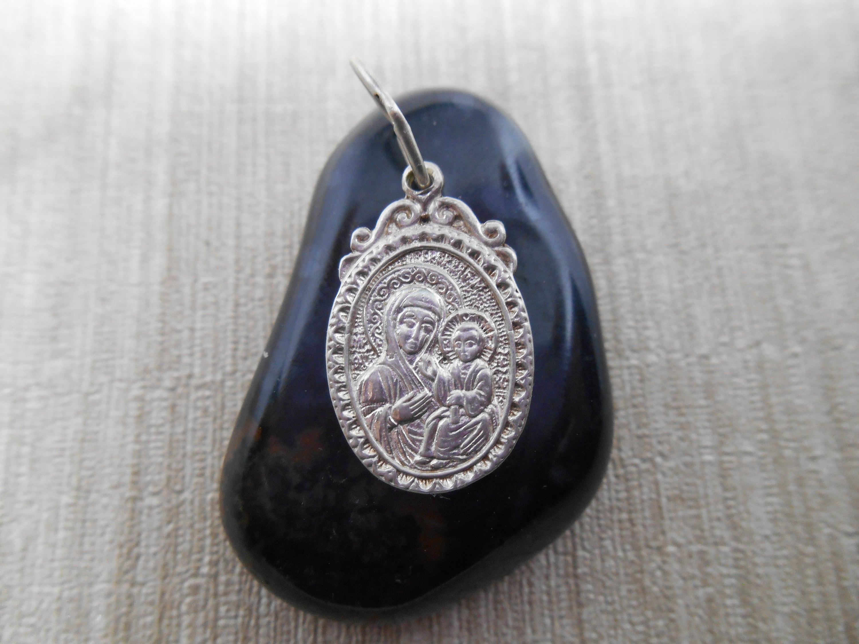 Vintage Beautiful Christian Pendant or Medallion Silver 925 Etsy