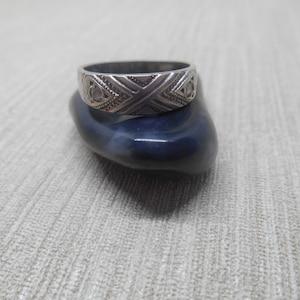 Vintage silver Ring  925 stamp with white 2 stones ussr