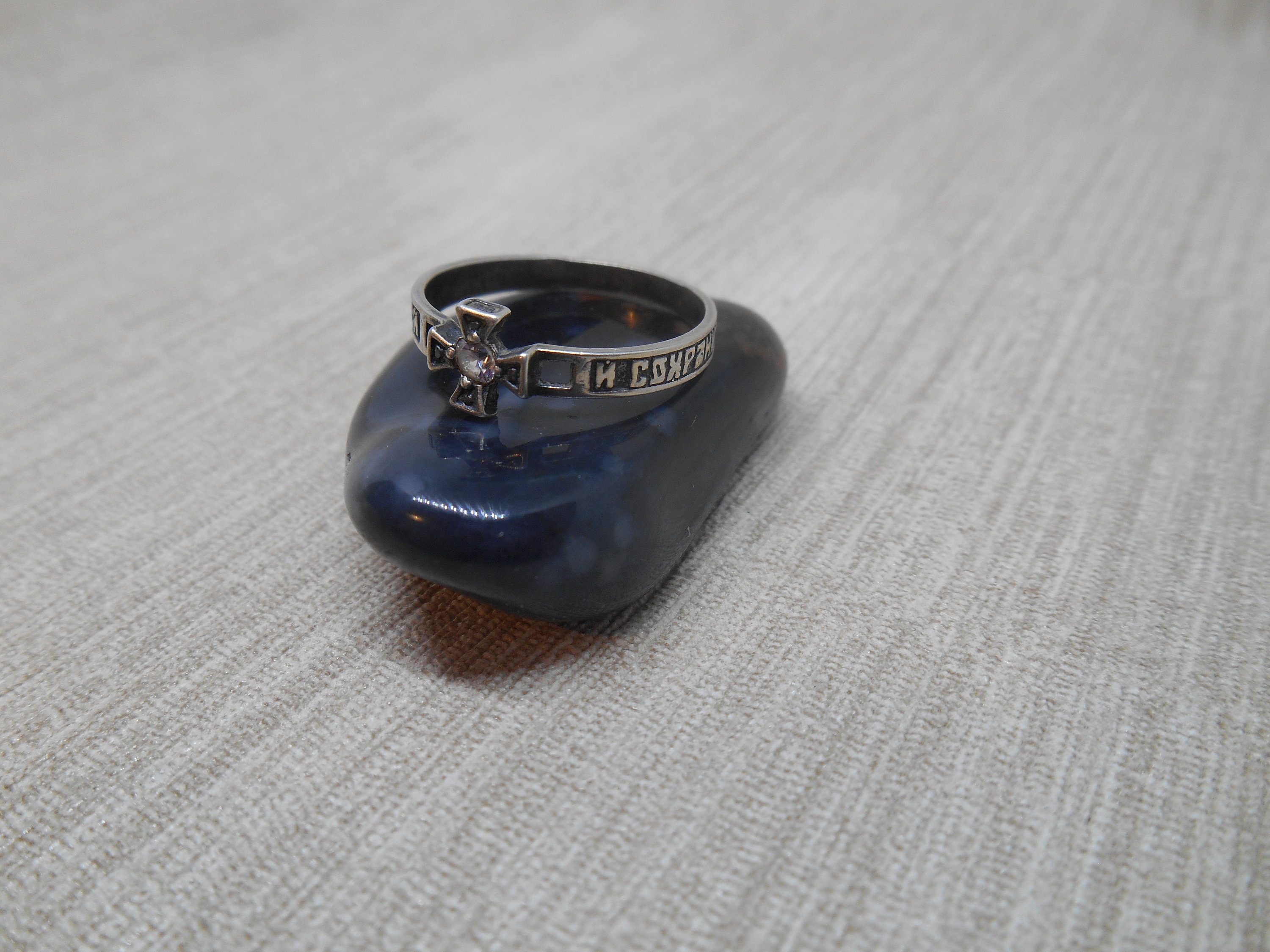 Religious Vintage silver Ring 925 Etsy