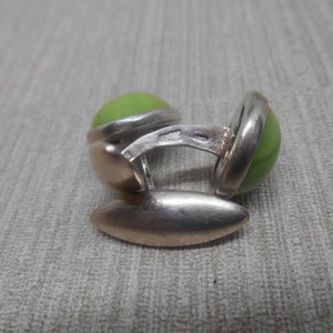 USSR Vintage cuff links sterling silver 875 Soviet stones cufflinks image 5
