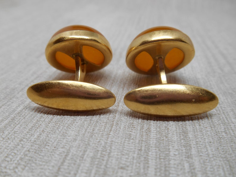 Made in USSR Soviet Vintage Baltic amber Cufflinks in gilding