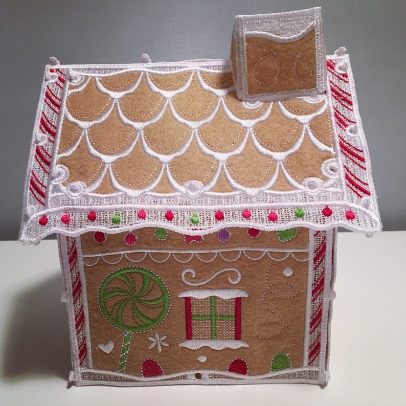 Gingerbread House Embroidered Gingerbread House Free Etsy