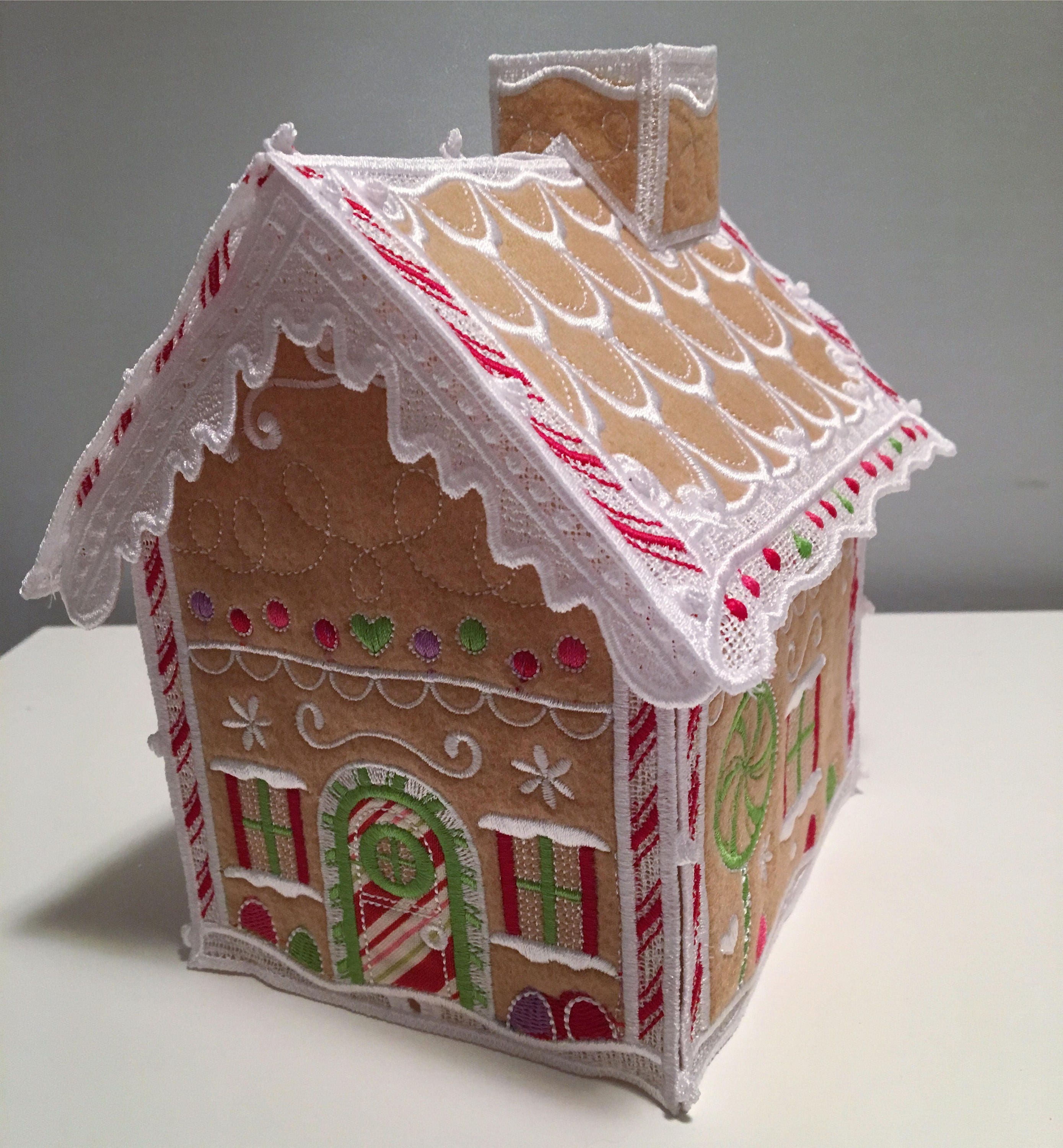 Gingerbread House Embroidered Gingerbread House Free Etsy