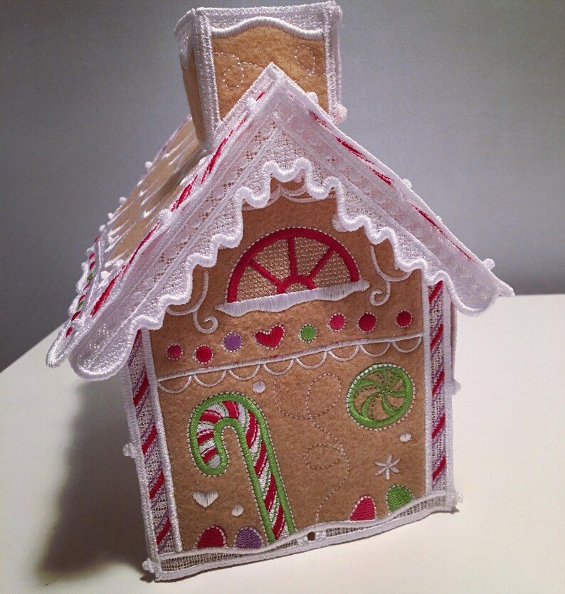 Gingerbread House Embroidered Gingerbread House Free Etsy