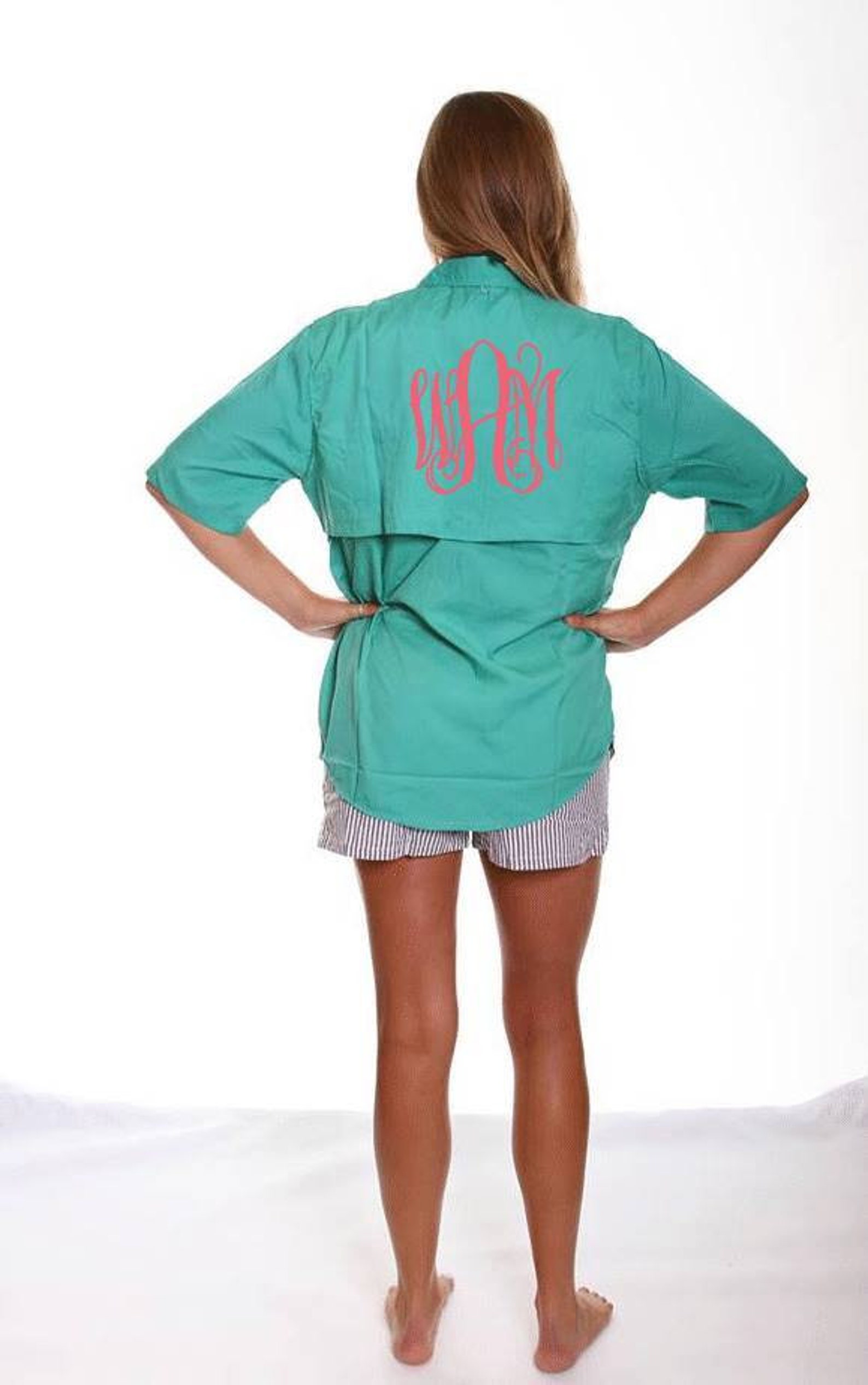 Monogrammed Fishing Shirt Personalized Fishing Shirt Etsy