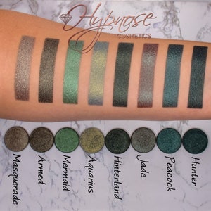 Green Eyeshadow Shades Loose Pressed Duochrome Foiled Pan Vegan, Talc, Paraben, & Cruelty Free, Organic, Natural Ingredients, Mineral