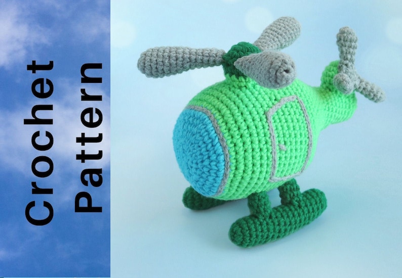 Pattern Helicopter crochet gift toy for boy image 1