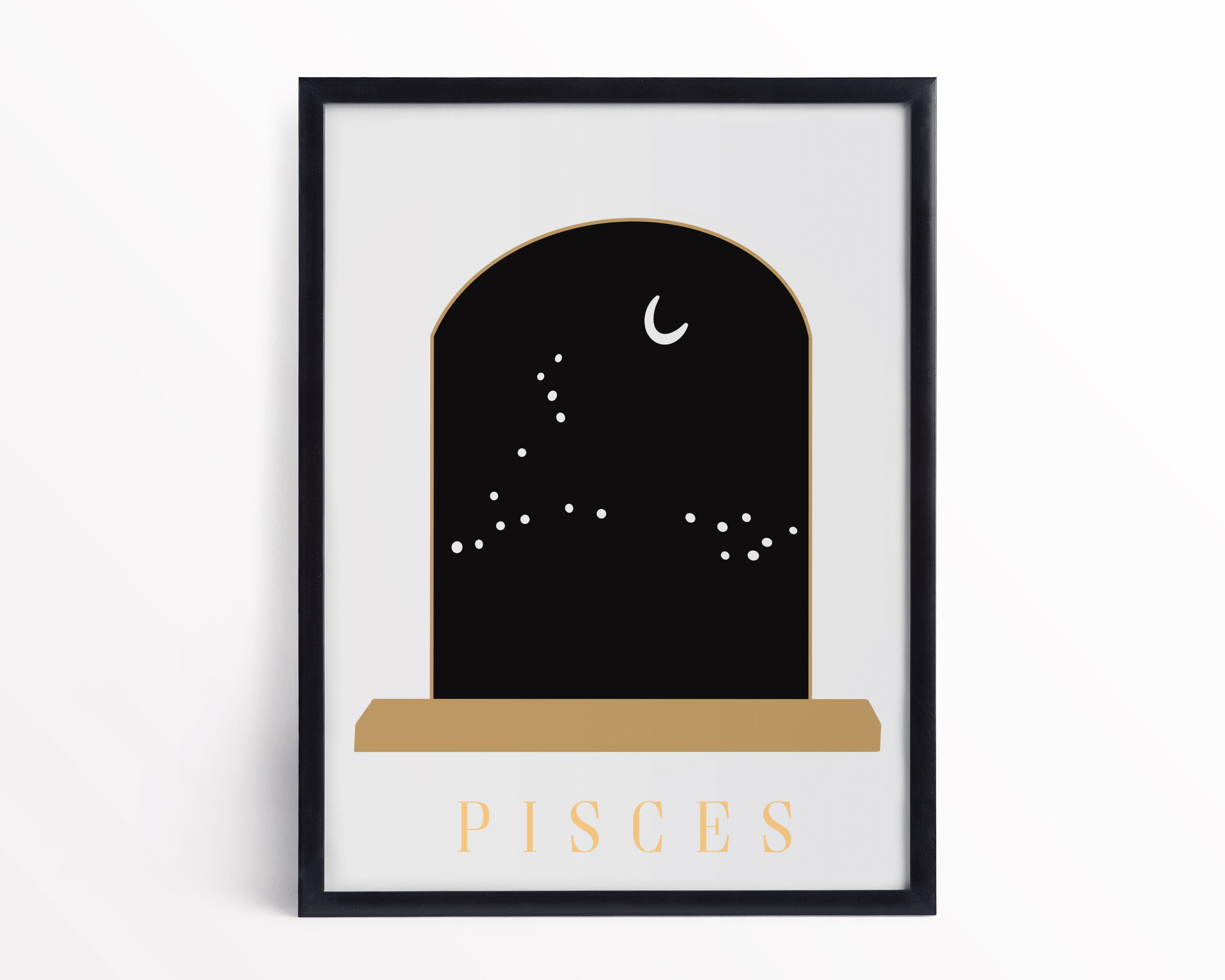 Pisces Zodiac Wall Art Digital Print Minimal Boho Etsy