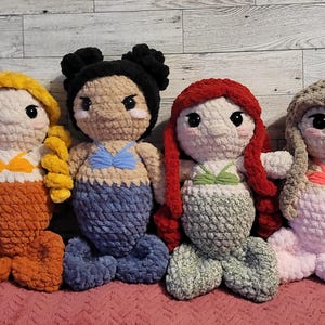 Crochet Mermaid Plushie, Handmade Stuffed Doll, Amigurumi Mermaid Gift, Under The Sea Plushie Gift, Toy Keepsake