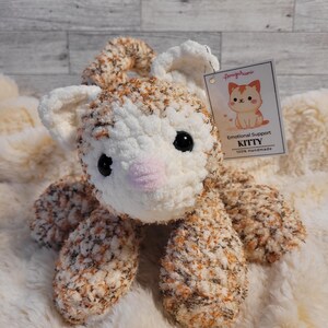 Crochet Cat Plushie, Emotional Support Crochet Kitty, Handmade Stuffed Crochet Knotted Cat, Amigurumi Cat Plushie Gift, Stuffed Animal Gift