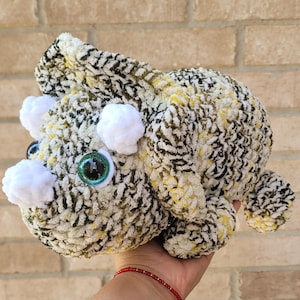 Handmade Crochet Jumbo Triceratops, Dino Plush, Dinosaur Keepsake, Crochet Dino, Amigurumi Stuffed Toy, Stuffed Animal, Children's Gift