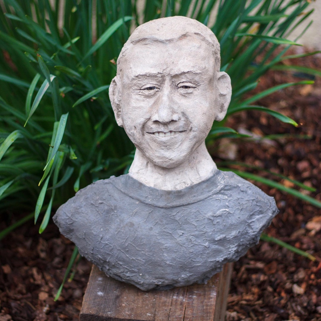 Concrete Sculpture Garden Sculpture Outdoor Wall Art Cement Face Garden