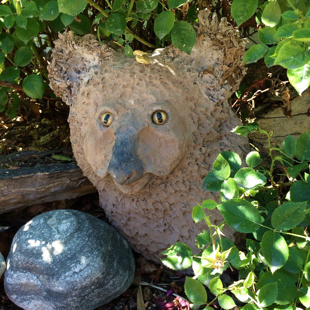 Koala Bear Sculpture Garden Art Cement Bear Concrete Etsy