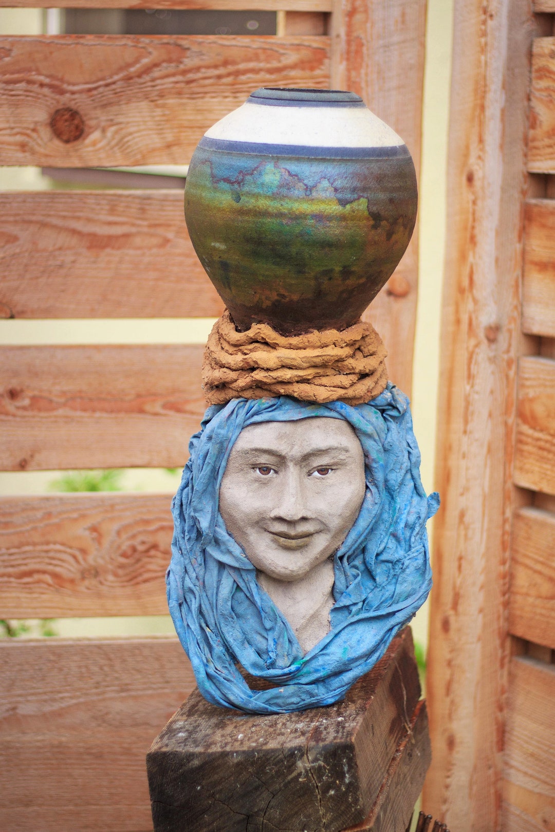 Original Sculpture Concrete Art Wall Sculpture Concrete Face Figurative Sculpture Concrete