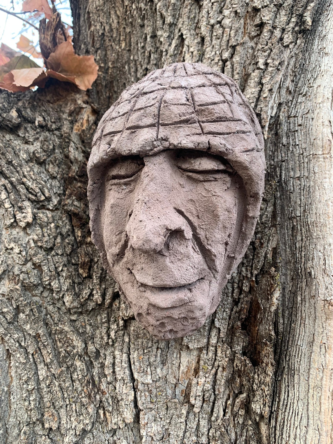 Art for the Garden Tree Faces Wall Sculpture Garden Decor Portrait