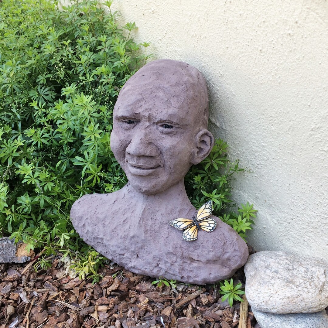 Garden Sculpture Concrete Face Outdoor Wall Art Outdoor Sculpture Wall Sculpture Concrete