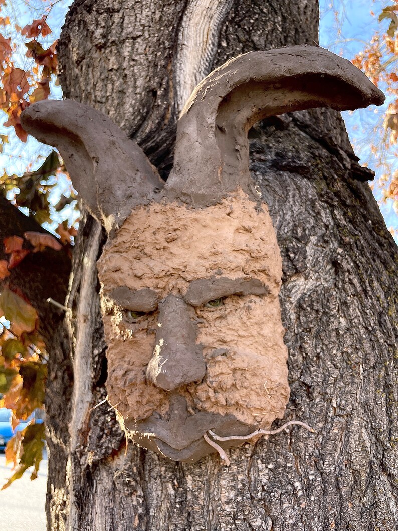 Unique Wall Sculpture / Cement / Angry Rabbit / Sculpture / Outdoor ...