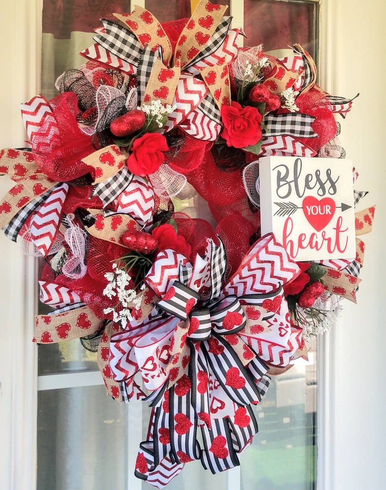 Spring Valentine's Day Wreaths for Front Door Welcome | Etsy