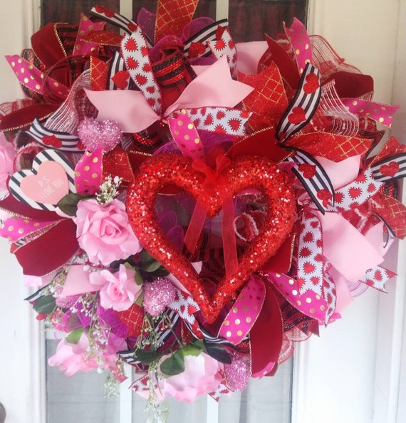 Valentine Wreath, Spring Wreath, Mother's Day Gift, Valentine