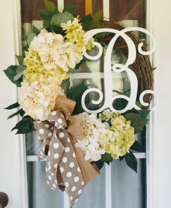 Personalized Hydrangea Everyday Wreath