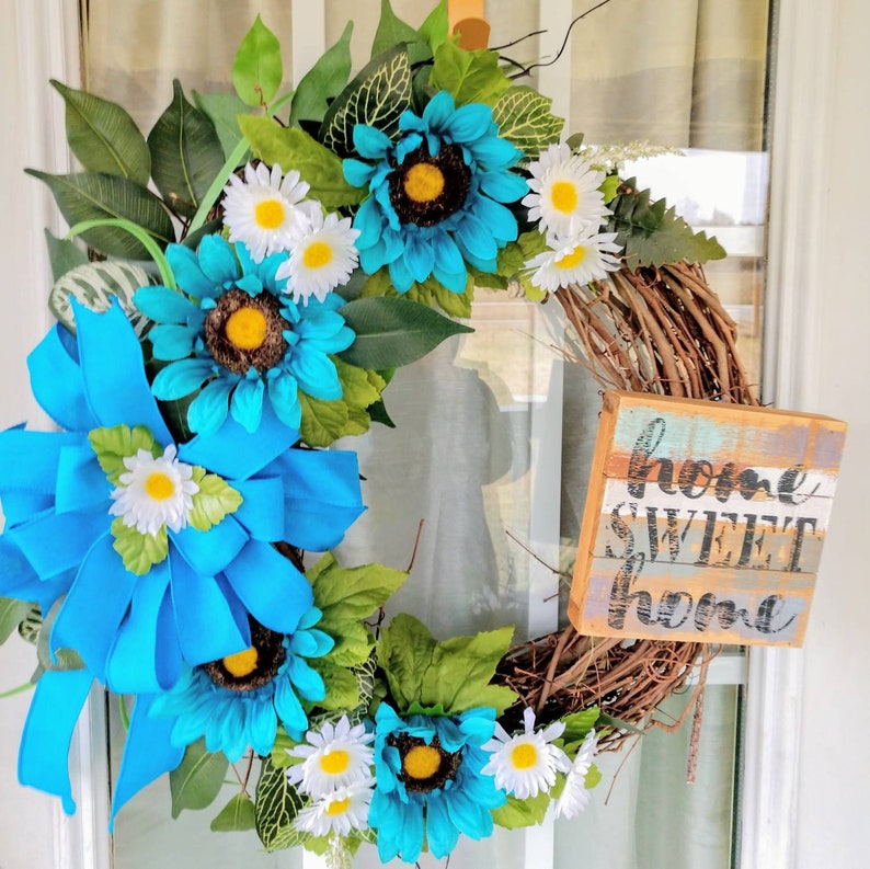 Summer Grapevine Wreath Everyday Wreath Summer Door Wreaths for Front Door