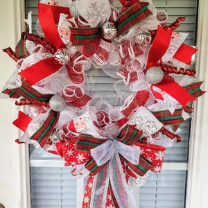Christmas Wreath for Front Door, Santa Wreath, Whimsical Christmas Wreath, Christmas Porch Decor, Winter Wreath, Christmas Gift, Wall Decor