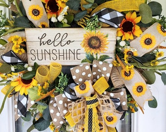 Fall Wreath for Front Door, Harvest Decor, Sunflowers Wreath, Summer Wreath, Boho Wreath, Thanksgiving Wreath, Welcome Wreath, Porch Decor