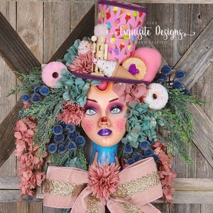 Christmas Decor, Mannequin Head Decor, Handmade Decor, CandyLand Decor, Ice Cream Decor