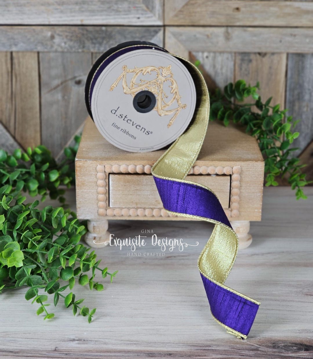 Wow Ribbon 10 Yards, 1.5 Inch Wired Ribbon, Metallic, Gold Back, Regal Purple ...