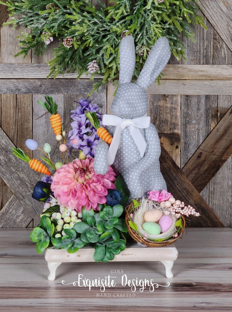 Easter Bunny Arrangement Bunny Decor Easter Decor Easter Etsy
