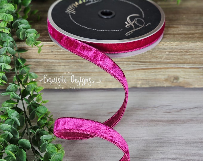10 Yards, 2.5 Inch Wired Ribbon, Velvet Diamonds, Pink and Hot Pink ...