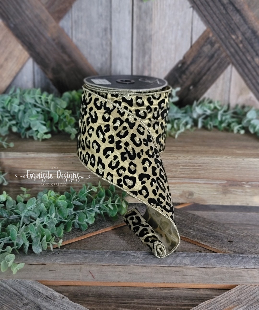 10 Yards, 4 Inch Wired Ribbon, Cheetah Ribbon, Animal Print Ribbon ...