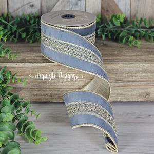 5 Meter, 2,5 Zoll Metallband, Samtband, Graues Band, Kranzzubehör, Designerband, D. Stevens