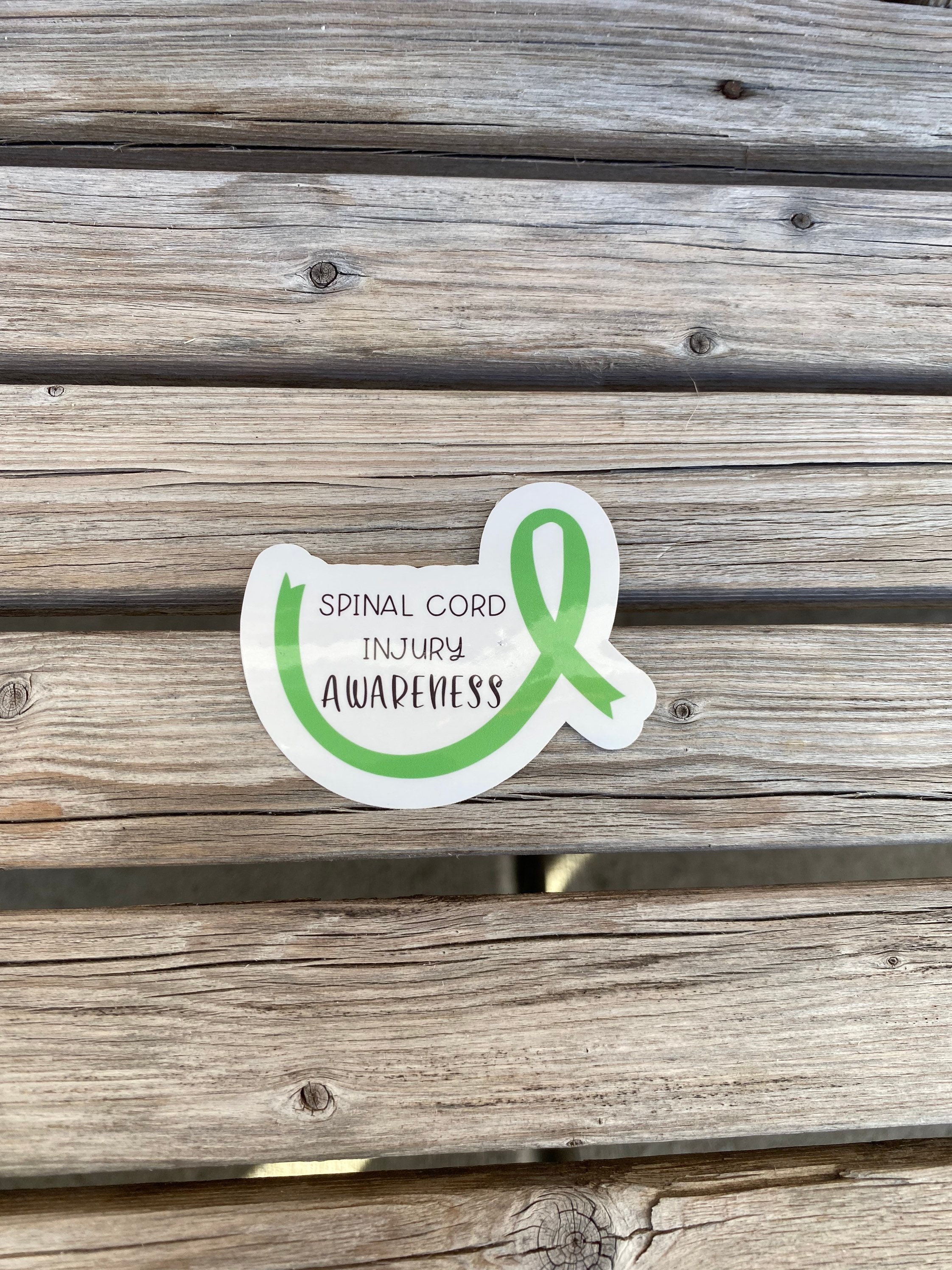 Spinal Cord Injury Awareness Sticker: Green Ribbon Support - Etsy