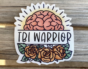TBI Warrior Glossy Sticker: Brain Injury Awareness