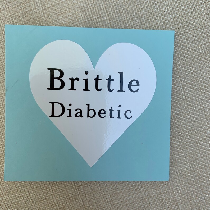 Brittle Diabetic Heart Decal T1D Type 1 Diabetes Autoimmune Etsy