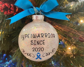Type 1 Warrior Glass Bulb Ornament: Personalized Diaversary Gift