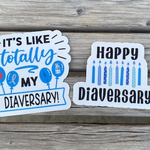 Type 1 Diabetes Diaversary Sticker Pack.  Happy Diaversary Sticker Pack.