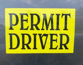 Permit Driver Magnet For Car|Caution Yellow Permit Driver Magnet| New Driver Magnet| Safety Magnet for Vehicle| Awareness Magnet