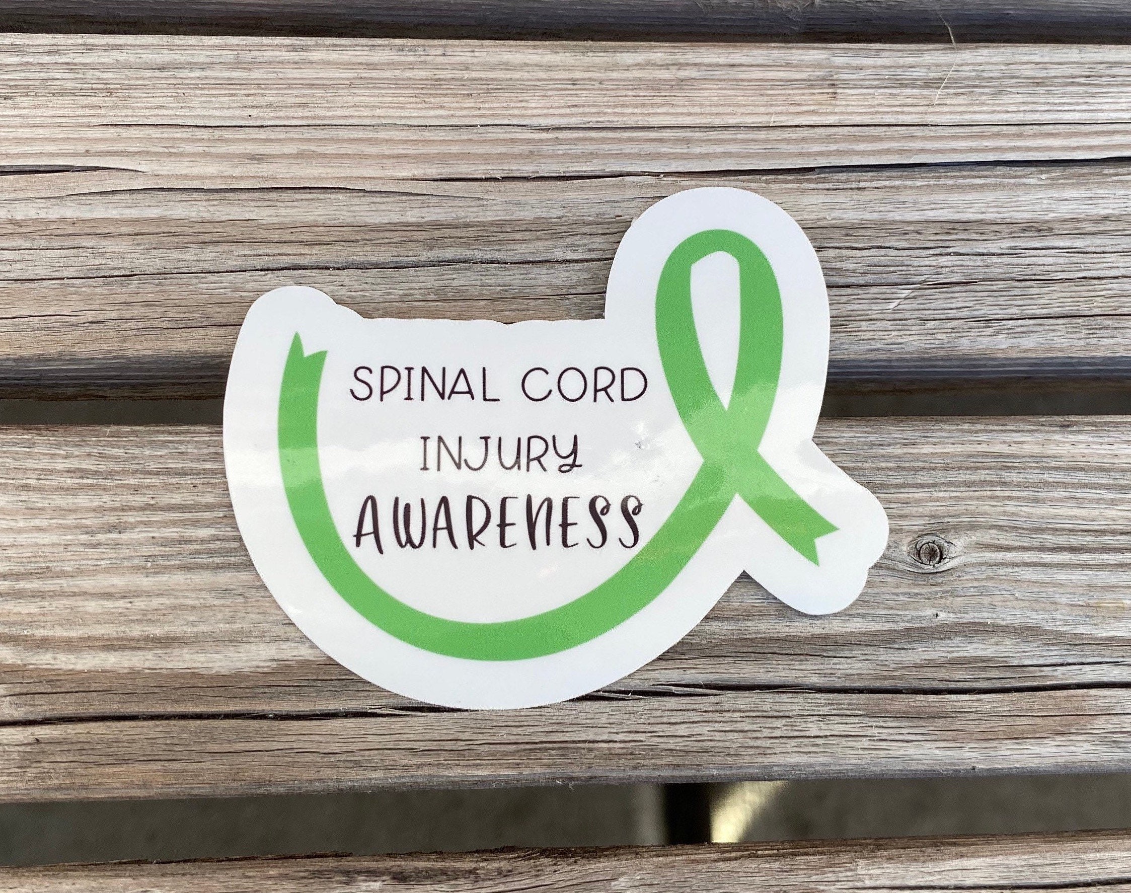 Spinal Cord Injury Awareness Sticker: Green Ribbon Support - Etsy