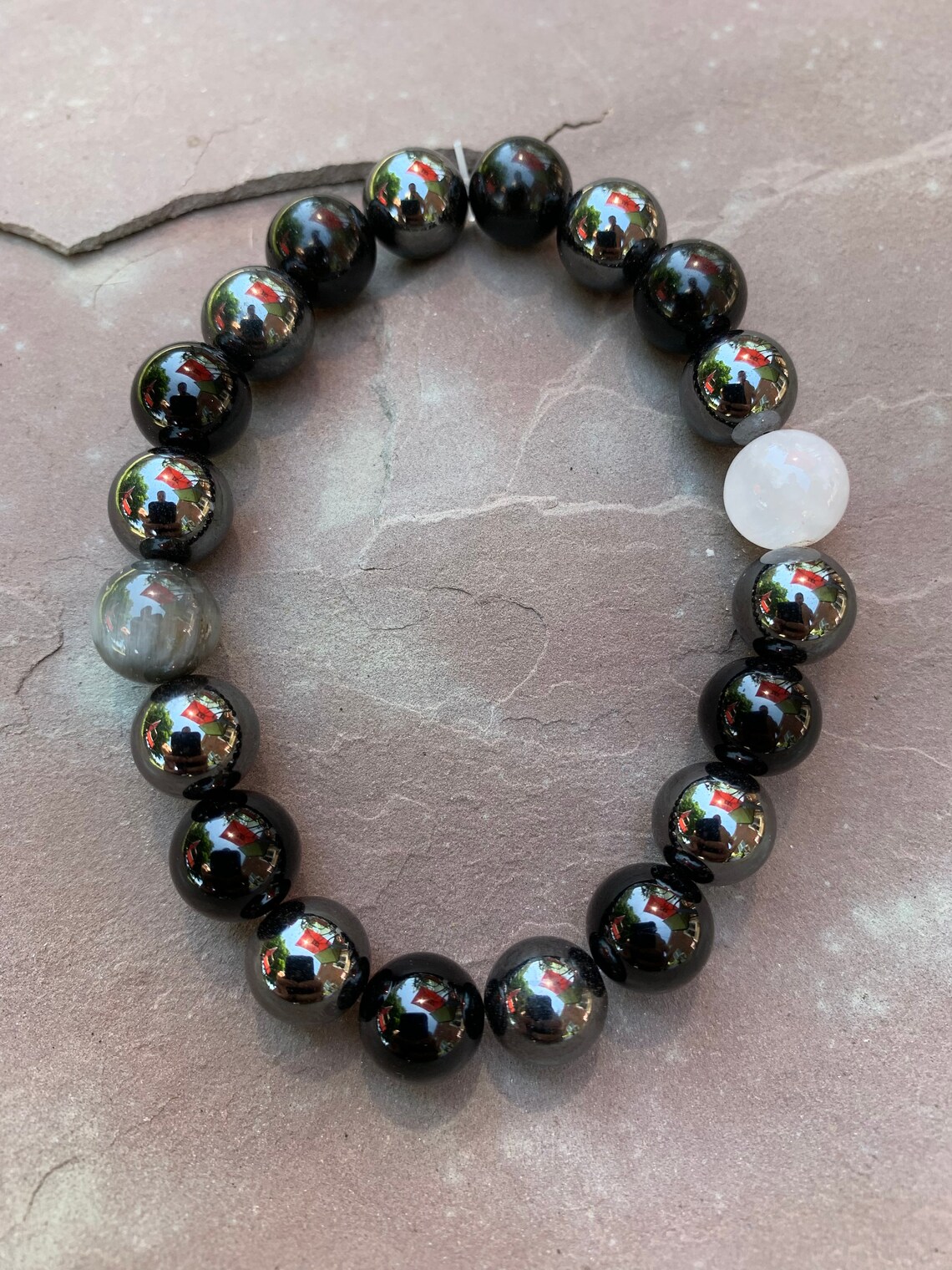10mm Black Obsidian Cats Eye & Selenite Bracelet With Etsy UK