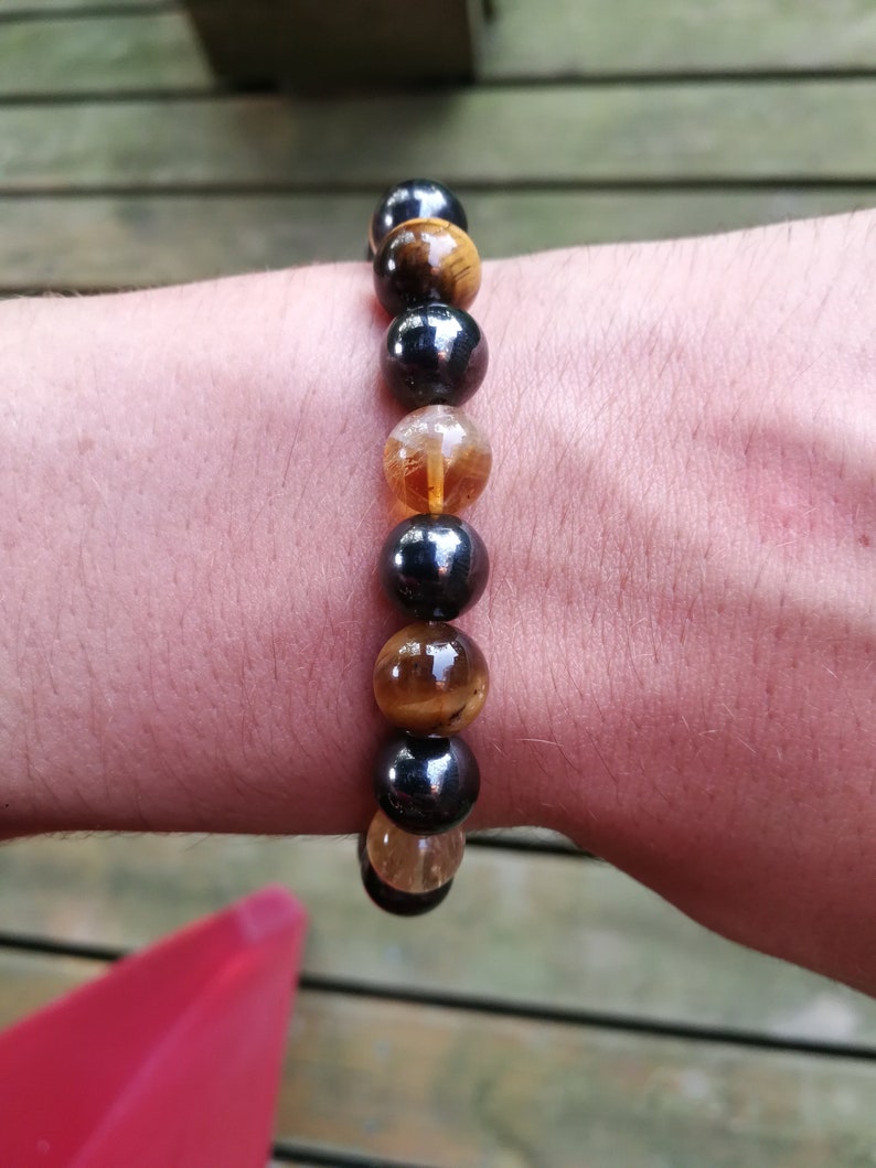 Gold Tigers Eye and Citrine Bracelet with Hematite Etsy