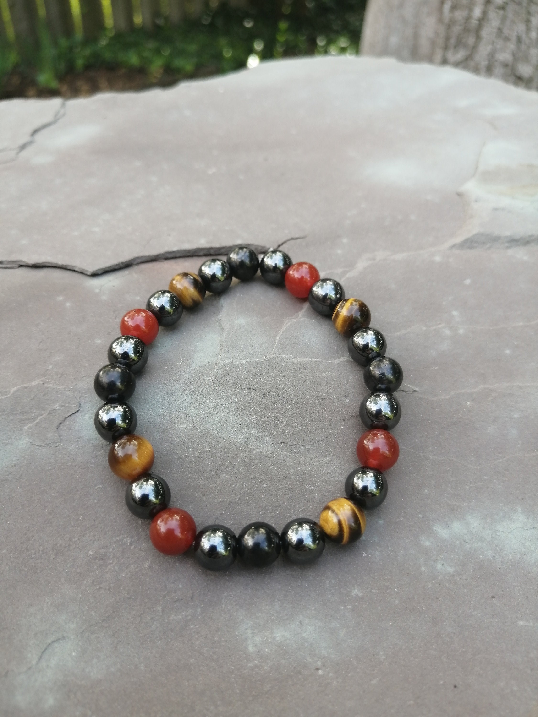 Shungite Tigers Eye and Carnelian Bracelet with Magnetic | Etsy