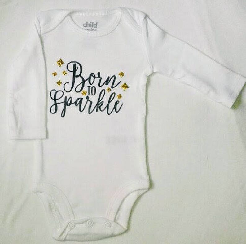 Baby Onesie-Born To SparkleBaby Boy-Baby Girl-Baby Shower Gift-Unisex-Strar-Sparkle-Onesie