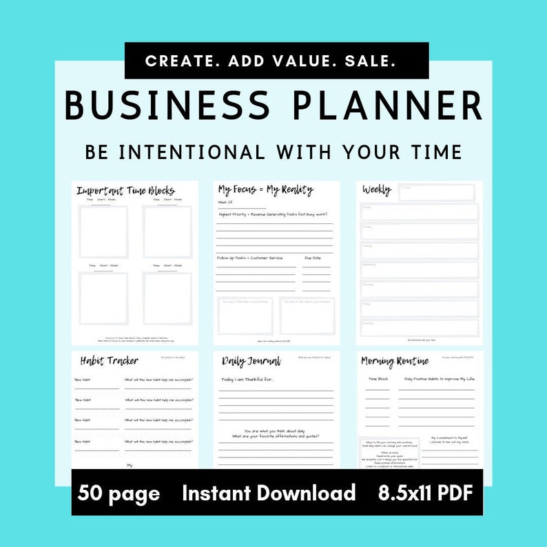 Business Planner For Entrepreneurs UPDATED VERSION Etsy Business planner for entrepreneurs updated version etsy