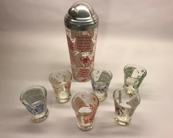 Vintage Cocktail Shaker Set Hazel Atlas Songs