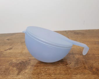 Vintage Tupperware Forget-Me-Not Hanging Refrigerator Bowl #5105 Clear Periwinkle Blue