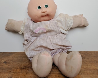 Vintage 1985 Coleco Cabbage Patch Kid Doll Bald Green Eyes Head Mold #346 China