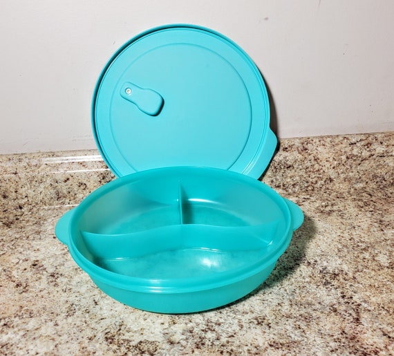 Tupperware 10 Crystal Wave Divided Plate Dish 3284 Vented Lid