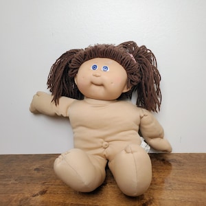 Vintage Cabbage Patch Kid Doll #9 Brown Pigtails Blue Eyes Dimples 1978 1982